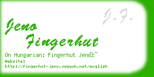 jeno fingerhut business card